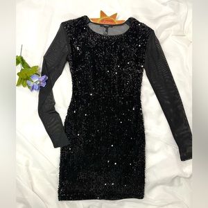 Forever 21 black sequin dress S